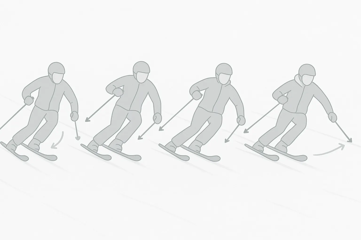 Advanced carving: early edging, fill outside ski, fine control, soft release into transition.