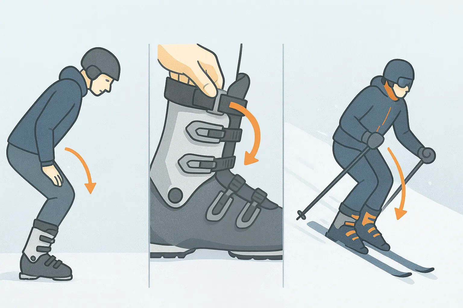 Boot flex and buckle tension: quick stance and forward-lean checks for balanced pressure and stable turns.