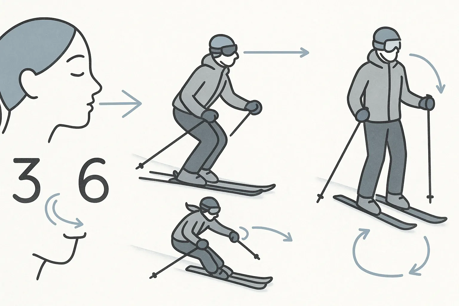 Mental focus & visualization for skiing: calm breath, soft gaze, cue words and pre-run imagery for steady technique.