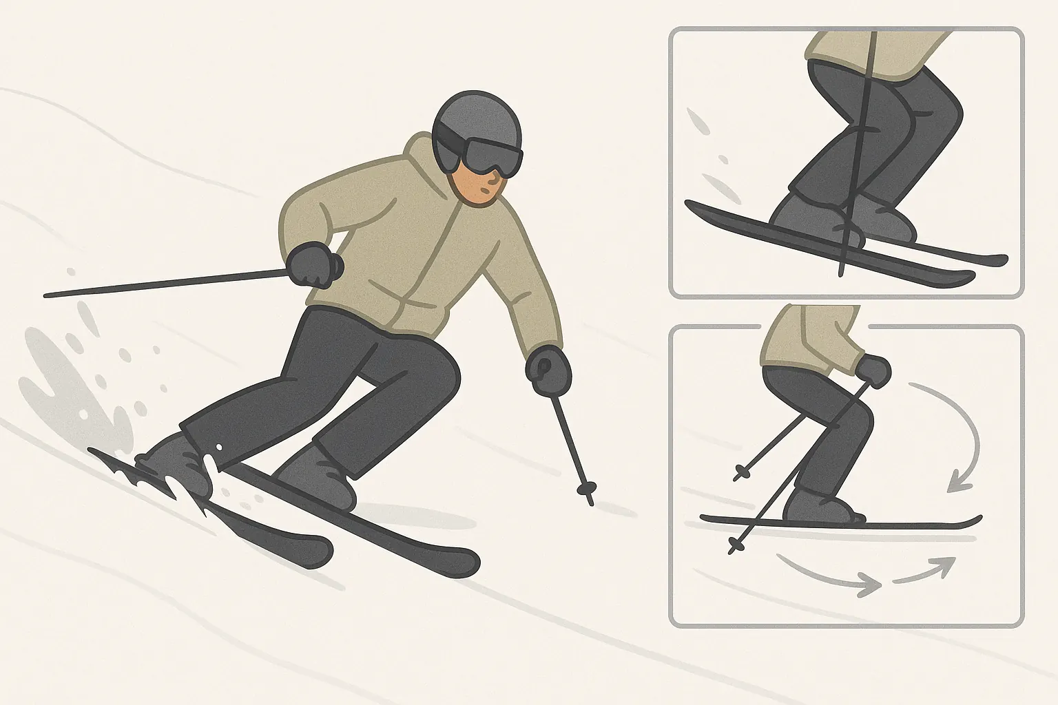 High-speed carving: early edge, strong platform and line choice for stable, fast turns.