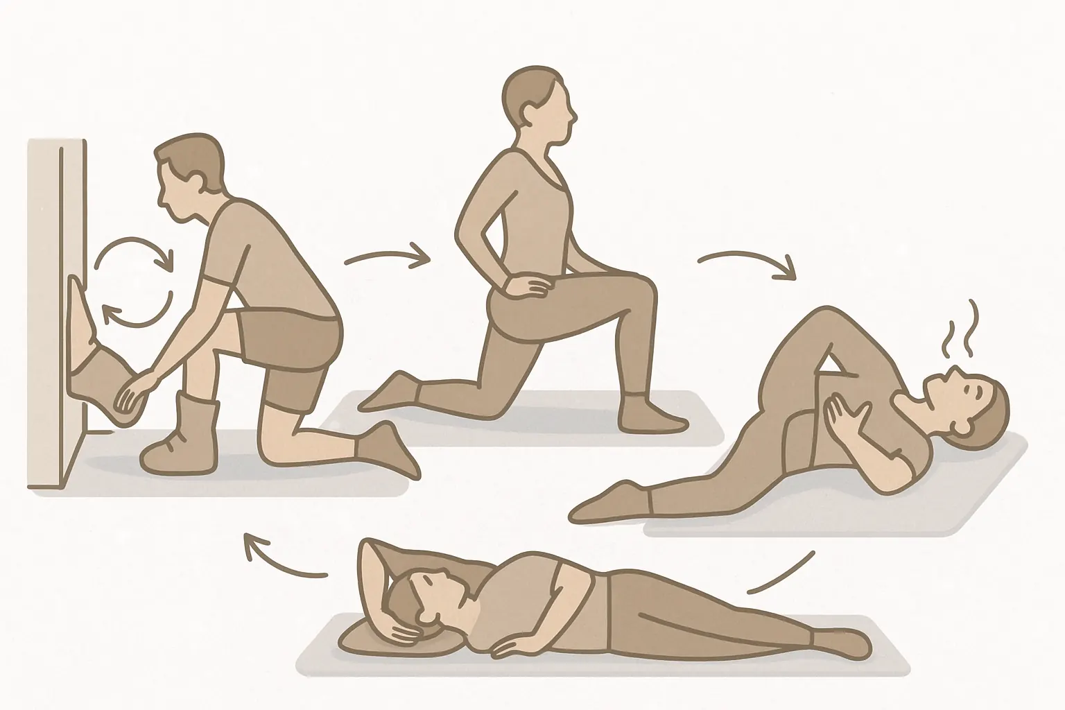 Ski mobility: ankles, hips, thoracic rotation and breathing—post-ski recovery sequence.